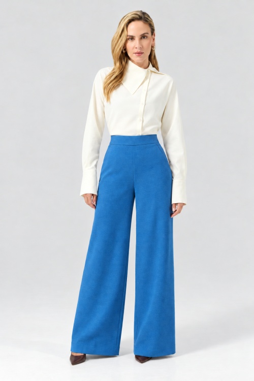 Pantaloni evazati albastri TOVA