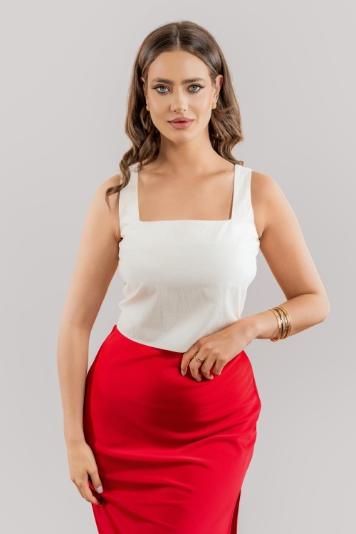 Top crop alb din in TANGO
