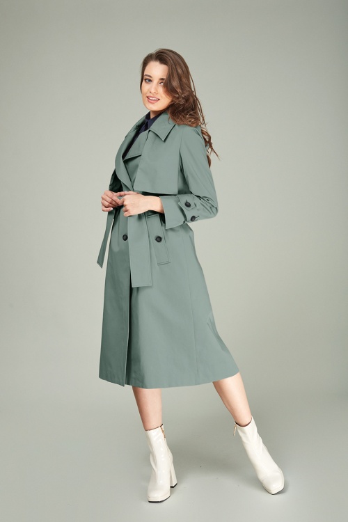 Trench din gabardin de bumbac