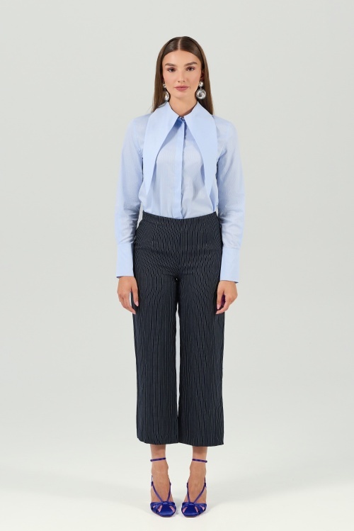 Pantaloni bleumarin cu dungi TRIM