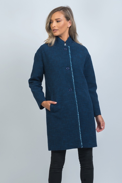 palton dama bleumarin oversized