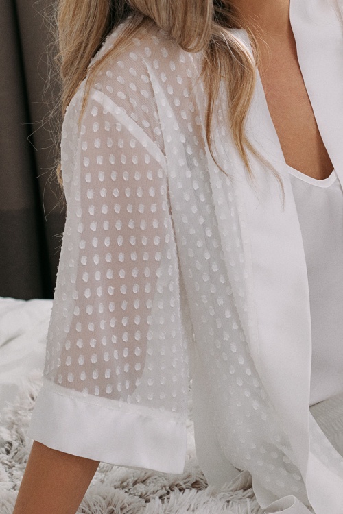 kimono lejer alb dama
