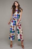 pantaloni din bumbac cu imprimeu multicolor