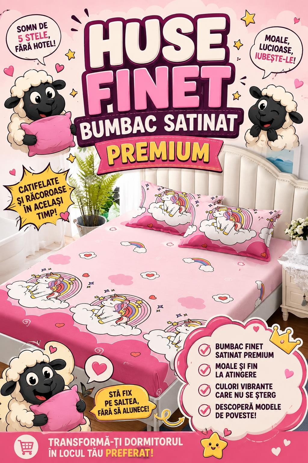 Husa Pat Bumbac Satinat Premium