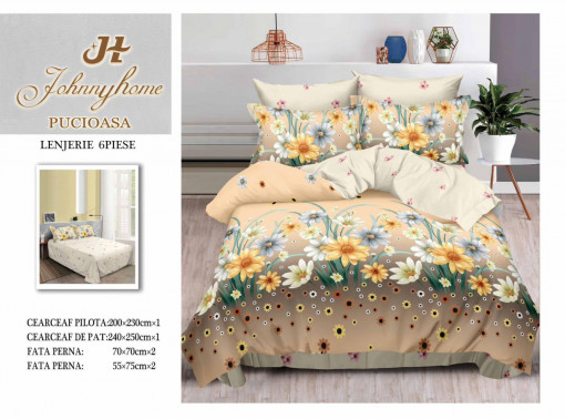 SET LENJERIE ELEGANT HOME PUCIOASA CU 2 FETE PENTRU PAT DUBLU JC61