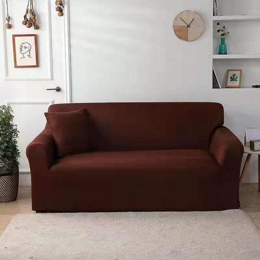 Husa Elastica Pentru Canapea 2 locuri Maro Uni