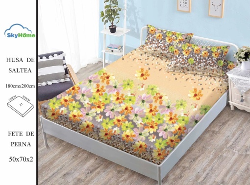 HUSA DE PAT CU ELASTIC CU 2 FETE DE PERNA 180X200 CM SKYH53
