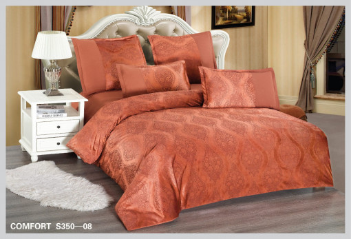 Lenjerie de Pat din Catifea, 2 Persoane, 6 Piese CATE-40