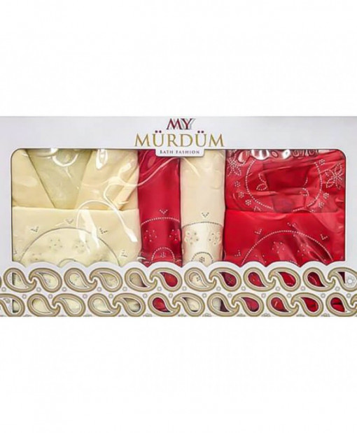 Set Prosoape si Halate din Bumbac 6 Piese, My Murdum, MYM6-05 Galben-rosu
