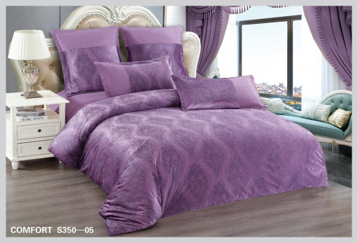 Lenjerie de Pat din Catifea, 2 Persoane, 6 Piese CATE-41