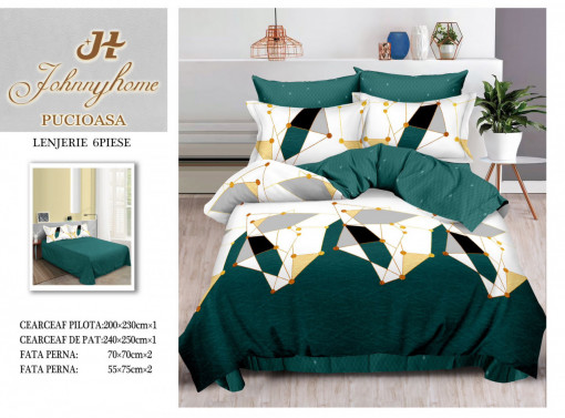 SET LENJERIE ELEGANT HOME PUCIOASA CU 2 FETE PENTRU PAT DUBLU JC41