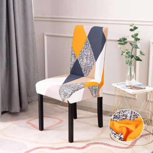 Set 4 Huse Scaune - Romburi Multicolor