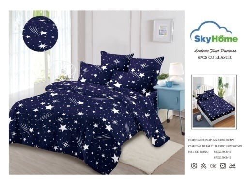 Set Lenjerie cu Elastic Finet 6 Piese SKYF08