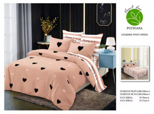 SET LENJERIE ELEGANT HOME PUCIOASA CU 2 FETE PENTRU PAT DUBLU JC52