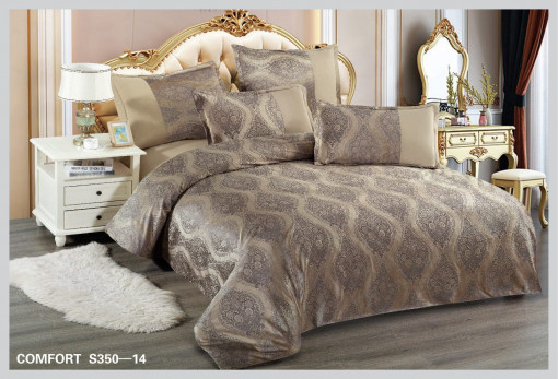 Lenjerie de Pat din Catifea, 2 Persoane, 6 Piese CATE-34