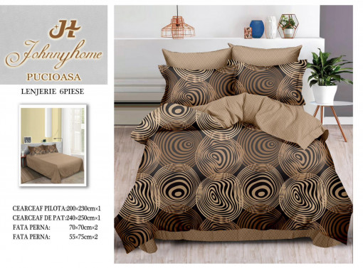 SET LENJERIE ELEGANT HOME PUCIOASA CU 2 FETE PENTRU PAT DUBLU JC14
