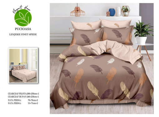 SET LENJERIE ELEGANT HOME PUCIOASA CU 2 FETE PENTRU PAT DUBLU JC44