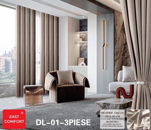 Draperie Bumbac Tricotat cu inele incastrate DL01