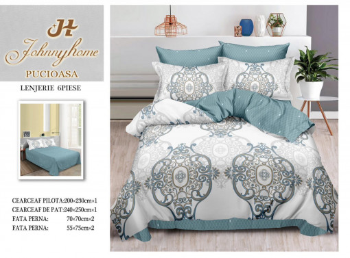 SET LENJERIE ELEGANT HOME PUCIOASA CU 2 FETE PENTRU PAT DUBLU JC17
