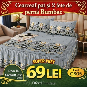 Cearceaf de pat si 2 fete de perne 160X200cm CS05
