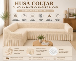 Husa Coltar Creponat Crem