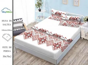 HUSA DE PAT CU ELASTIC CU 2 FETE DE PERNA 180X200 CM SKYH24