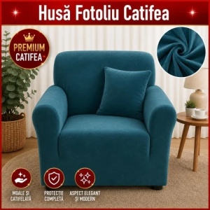 Husa Elastica Pentru Fotoliu CatifeaTurcoaz SCA21
