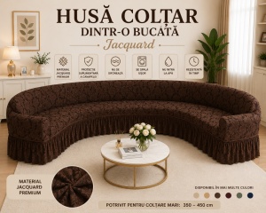 Husă Jacquard Premium pentru Colțar Maro
