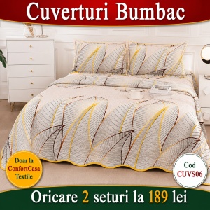 Set Cuvertura de Pat cu 2 Fete, 3 Piese, CUVS06 OFERTA 2 LA 189 LEI