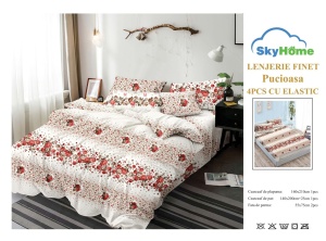SET LENJERIE CU ELASTIC 140X200CM SKY HOME SKE45 - Img 2