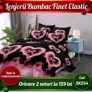 SET LENJERIE CU ELASTIC 140X200CM SKY HOME SKE54