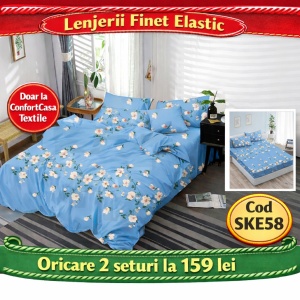 SET LENJERIE CU ELASTIC 140X200CM SKY HOME SKE58