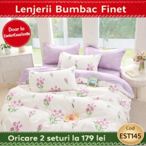 SET LENJERIE EAST COMFORT PENTRU PAT DUBLU FINET GROS EST145