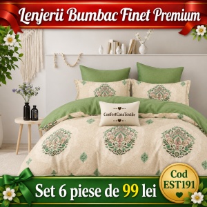SET LENJERIE EAST COMFORT PENTRU PAT DUBLU FINET GROS EST191