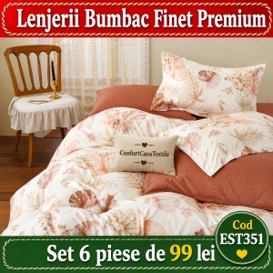 SET LENJERIE EAST COMFORT PENTRU PAT DUBLU FINET GROS EST351
