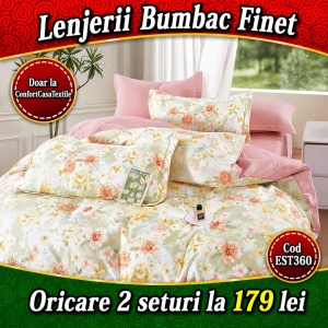 SET LENJERIE EAST COMFORT PENTRU PAT DUBLU FINET GROS EST360