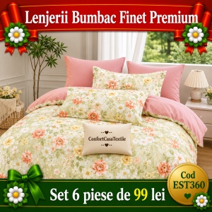 SET LENJERIE EAST COMFORT PENTRU PAT DUBLU FINET GROS EST360