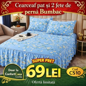 Cearceaf de pat si 2 fete de perne 160X200cm CS10