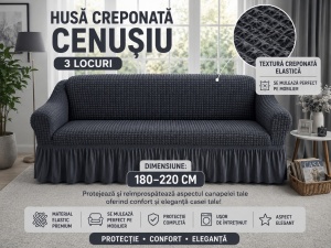 Husa Canapea 3 Locuri Cenusiu