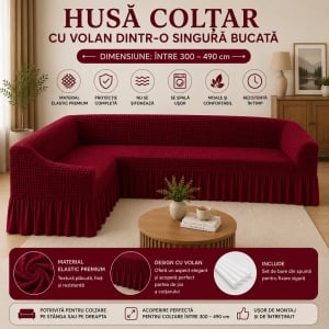 Husa Coltar Creponata Bordo