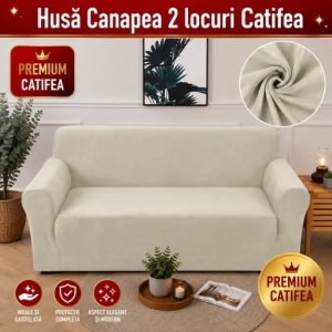 Husa Elastica Pentru Canapea 2 locuri Alb Murdar SCA13