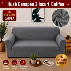 Husa Elastica Pentru Canapea 2 locuri Gri SCA08