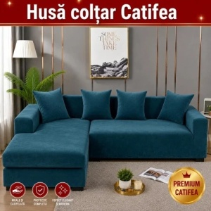Husa Elastica Pentru Coltar Catifea Turcoaz HSC03