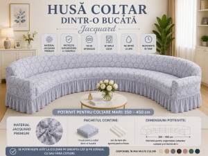 Husă Jacquard Premium pentru Colțar Alb Murdar