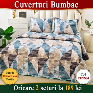 Set Cuvertura de Pat cu 2 Fete, 3 Piese, CUVS04 OFERTA 2 LA 189 LEI