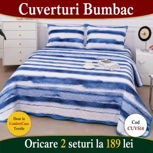 Set Cuvertura de Pat cu 2 Fete, 3 Piese, CUVS14 OFERTA 2 LA 189 LEI