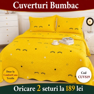 Set Cuvertura de Pat cu 2 Fete, 3 Piese, CUVS19 OFERTA 2 LA 189 LEI