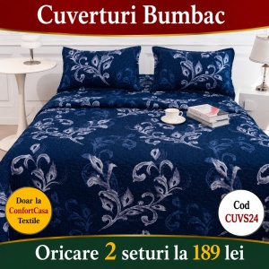 Set Cuvertura de Pat cu 2 Fete, 3 Piese, CUVS24 OFERTA 2 LA 189 LEI