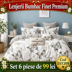SET LENJERIE EAST COMFORT PENTRU PAT DUBLU FINET GROS EST209