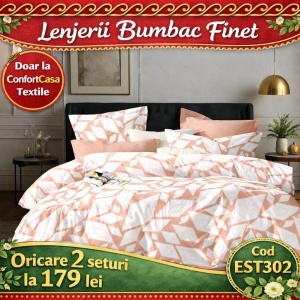 SET LENJERIE EAST COMFORT PENTRU PAT DUBLU FINET GROS EST302
